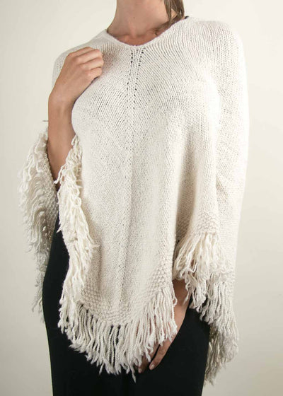 Bianca Poncho in Raw Beige