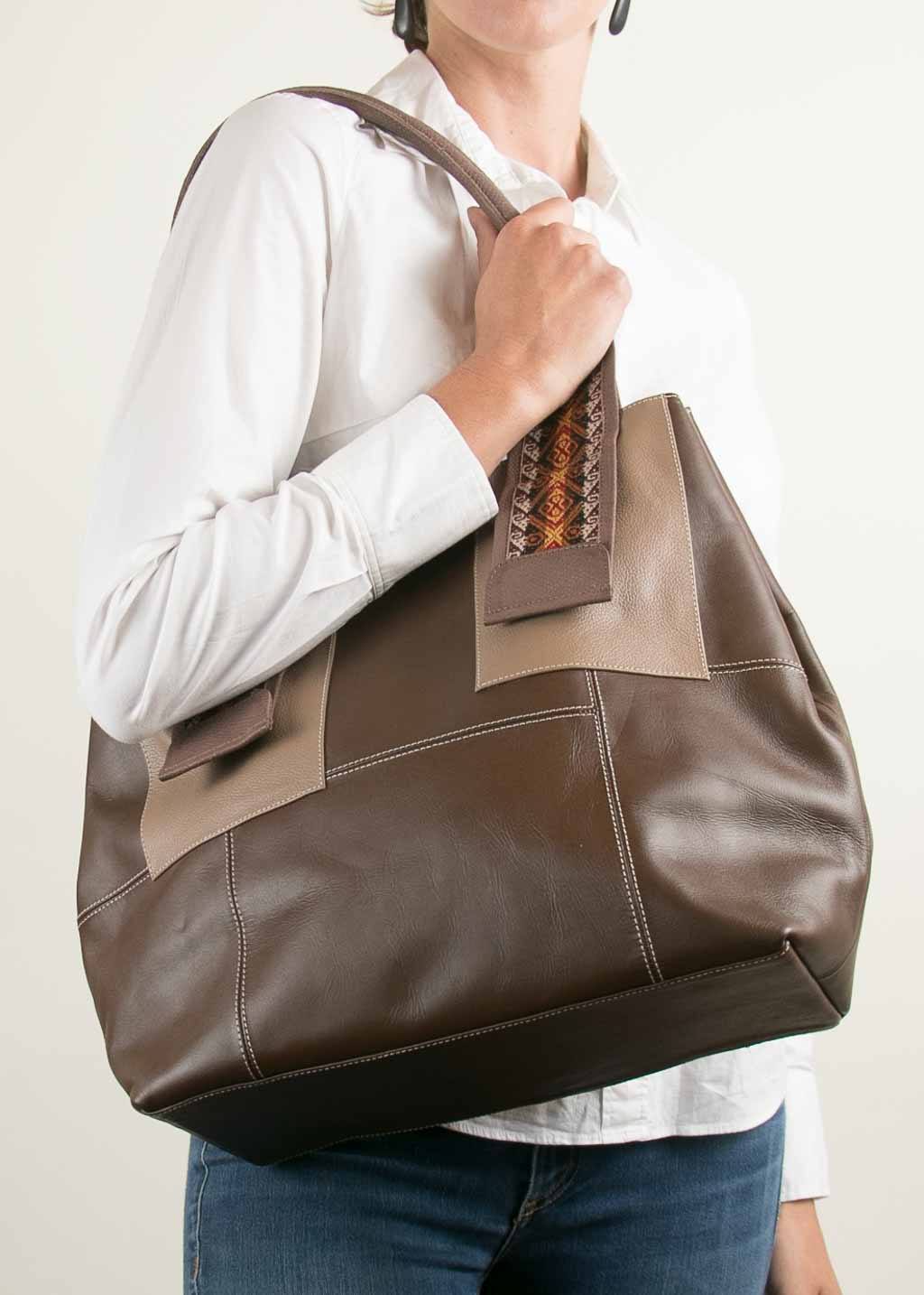 Valentina orange hotsell and brown leather bag