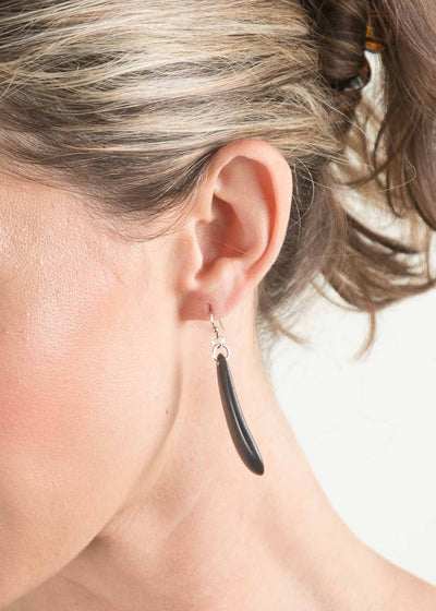 Moon Sliver Earrings Cool Grey